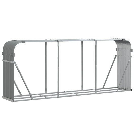 vidaXL Log Holder Light Grey 234x45x100 cm Galvanised Steel