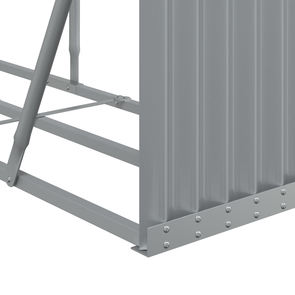 vidaXL Log Holder Light Grey 234x45x100 cm Galvanised Steel
