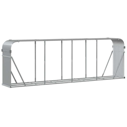 vidaXL Log Holder Light Grey 300x45x100 cm Galvanised Steel