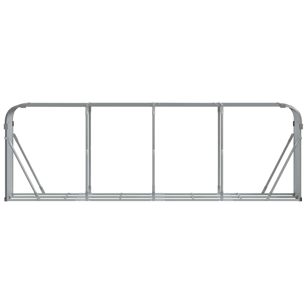 vidaXL Log Holder Light Grey 300x45x100 cm Galvanised Steel