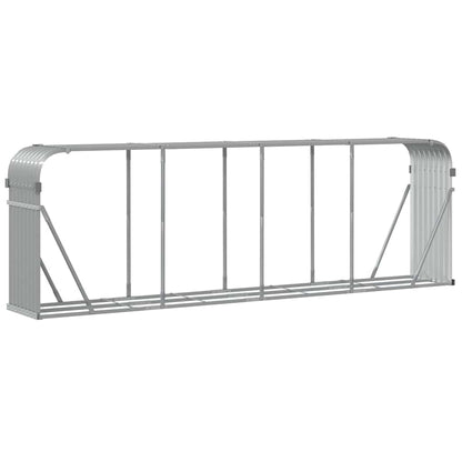 vidaXL Log Holder Light Grey 300x45x100 cm Galvanised Steel
