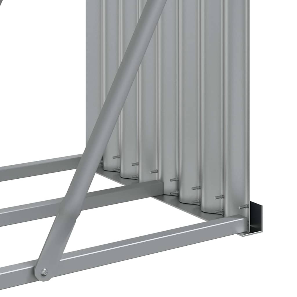 vidaXL Log Holder Light Grey 300x45x100 cm Galvanised Steel
