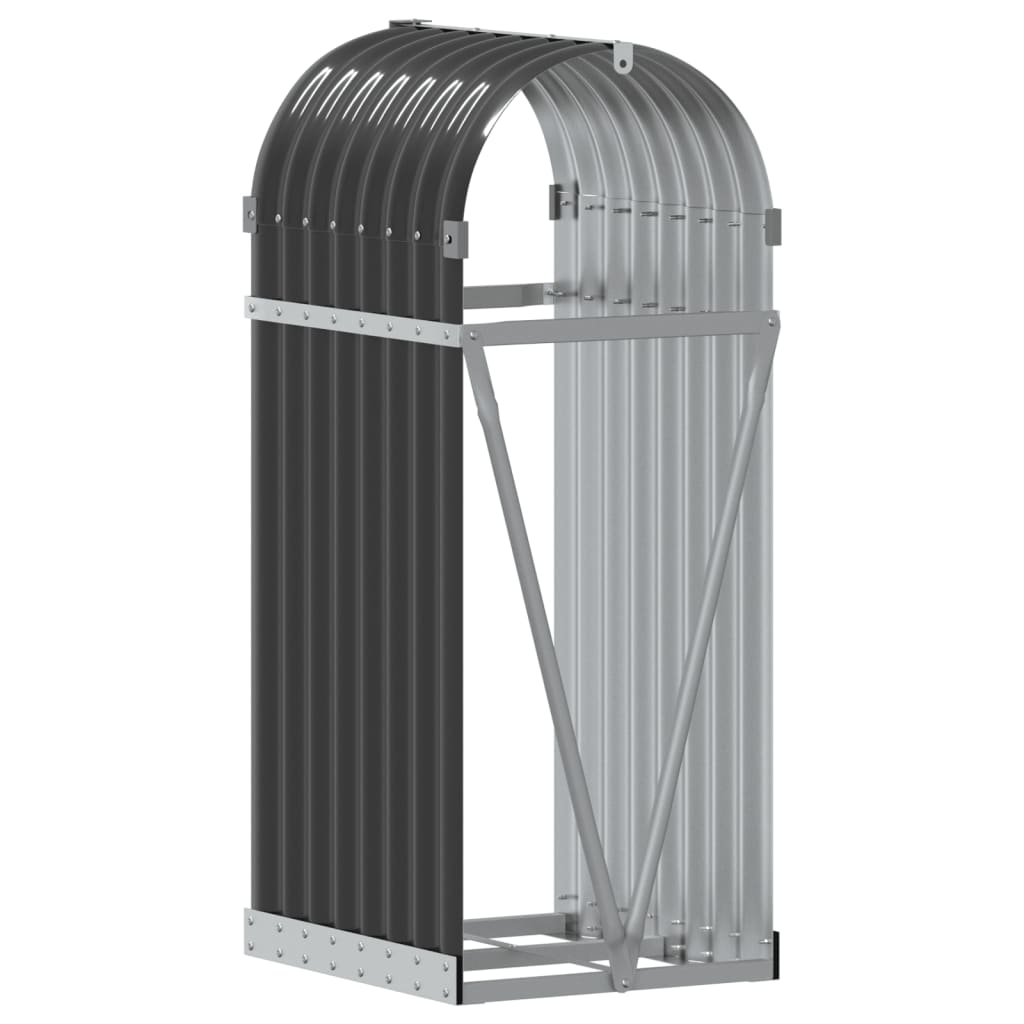 vidaXL Log Holder Anthracite 40x45x100 cm Galvanised Steel