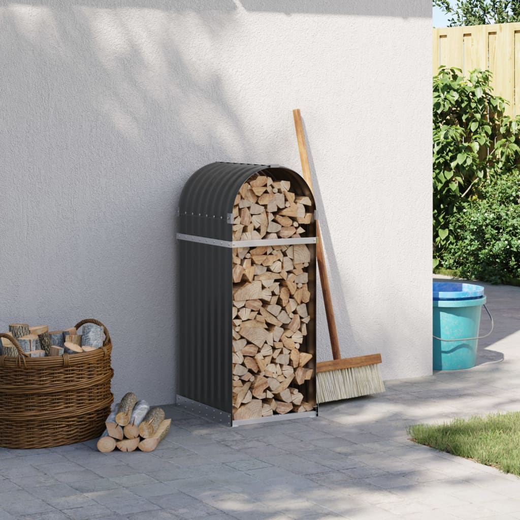 vidaXL Log Holder Anthracite 40x45x100 cm Galvanised Steel