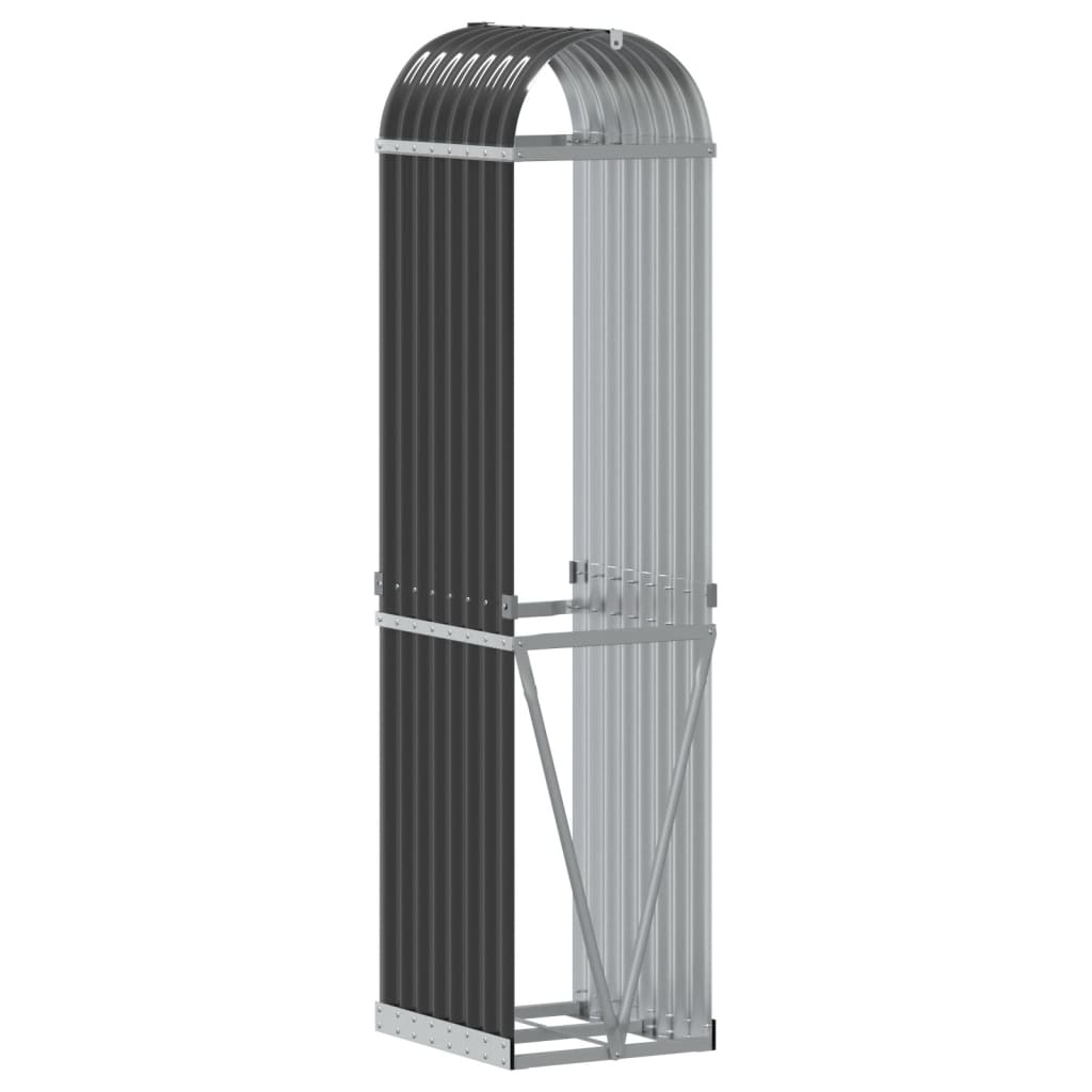 vidaXL Log Holder Anthracite 40x45x170 cm Galvanised Steel