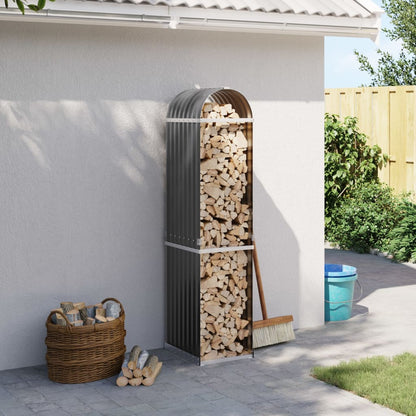 vidaXL Log Holder Anthracite 40x45x170 cm Galvanised Steel