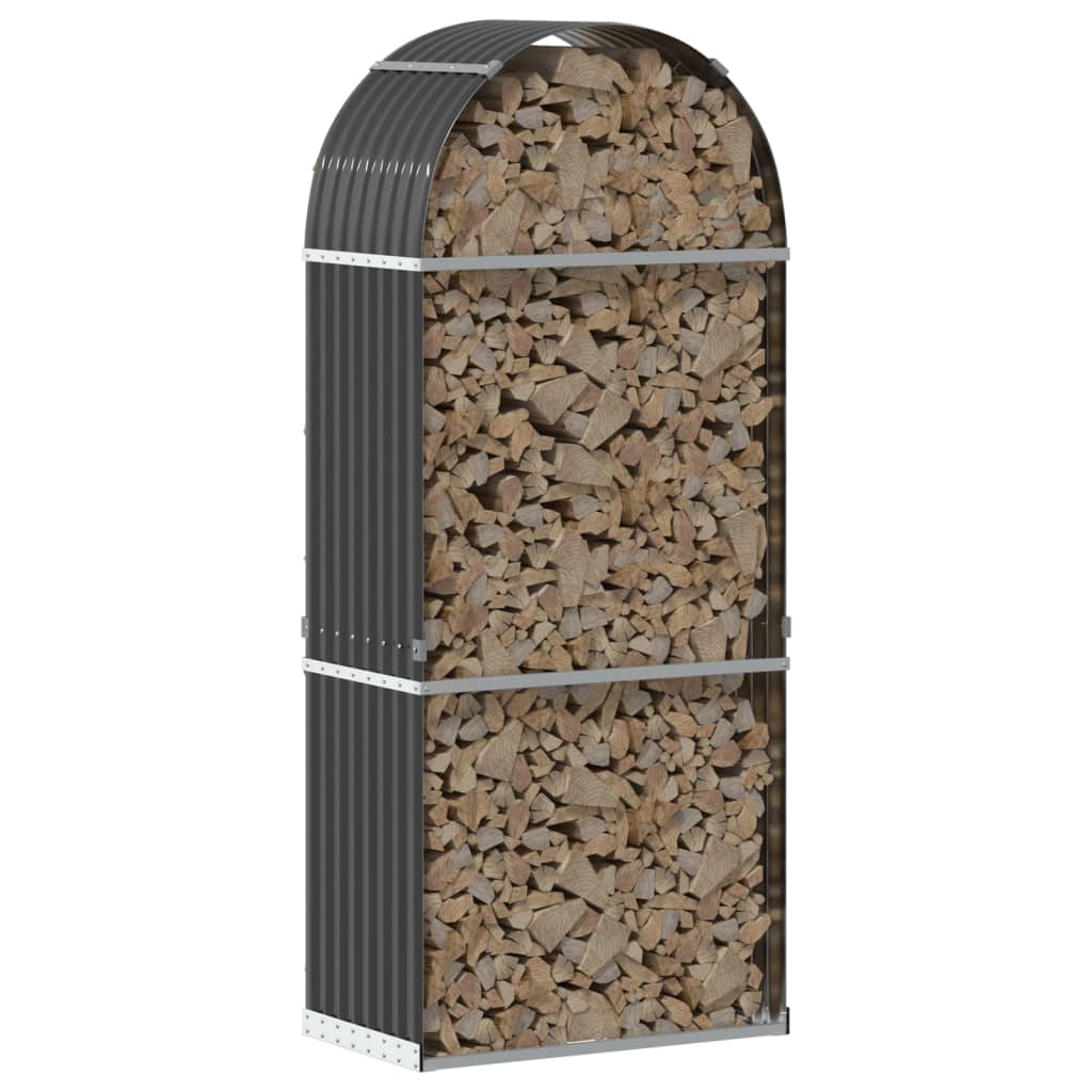 vidaXL Log Holder Anthracite 80x45x190 cm Galvanised Steel