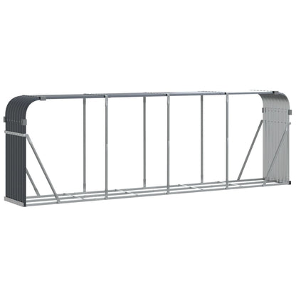 vidaXL Log Holder Anthracite 300x45x100 cm Galvanised Steel