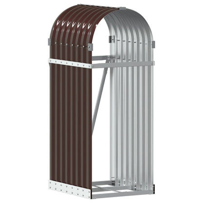 vidaXL Log Holder Brown 40x45x100 cm Galvanised Steel