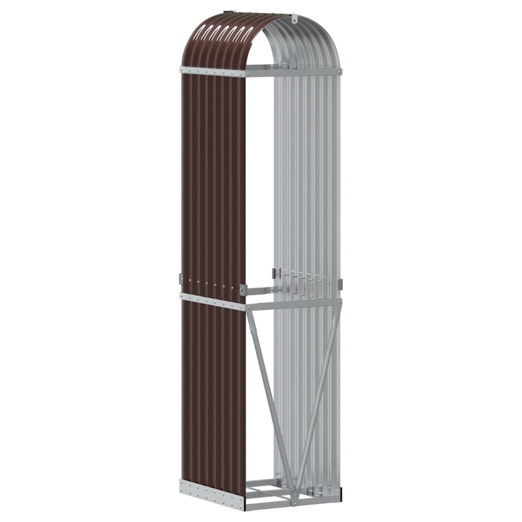 vidaXL Log Holder Brown 40x45x170 cm Galvanised Steel
