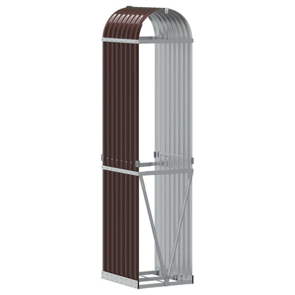 vidaXL Log Holder Brown 40x45x170 cm Galvanised Steel