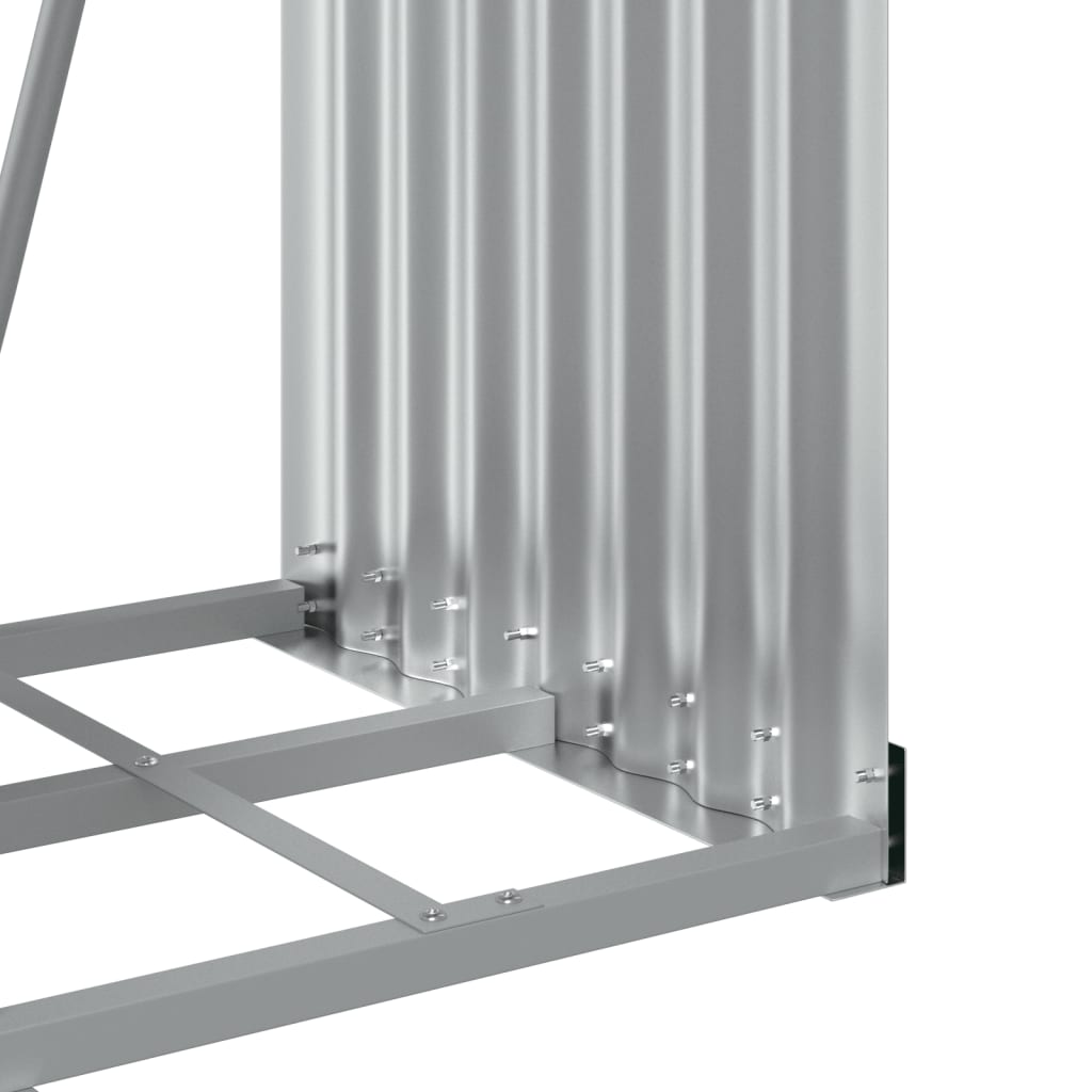 vidaXL Log Holder Brown 40x45x170 cm Galvanised Steel