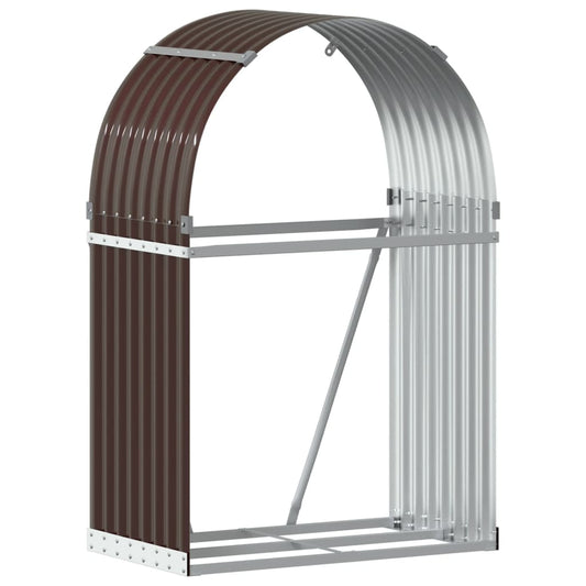 vidaXL Log Holder Brown 80x45x120 cm Galvanised Steel