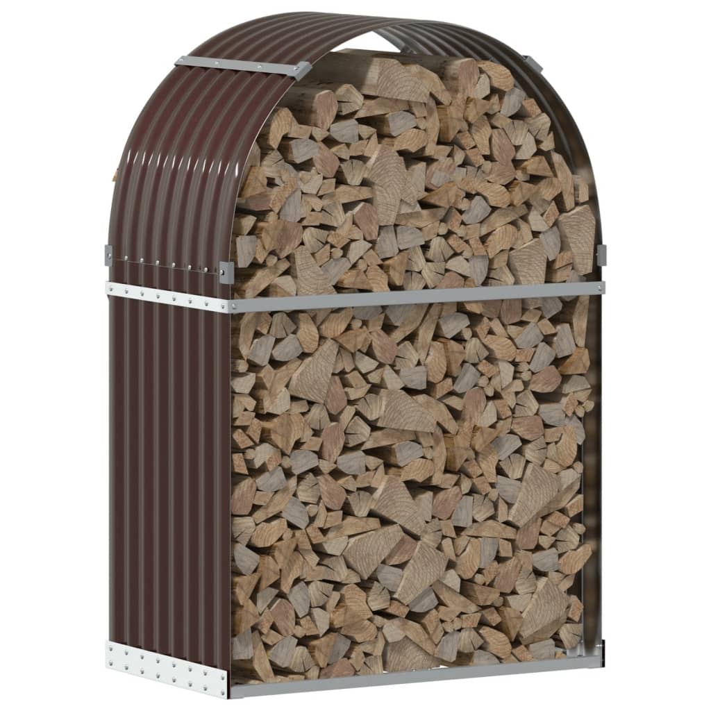 vidaXL Log Holder Brown 80x45x120 cm Galvanised Steel