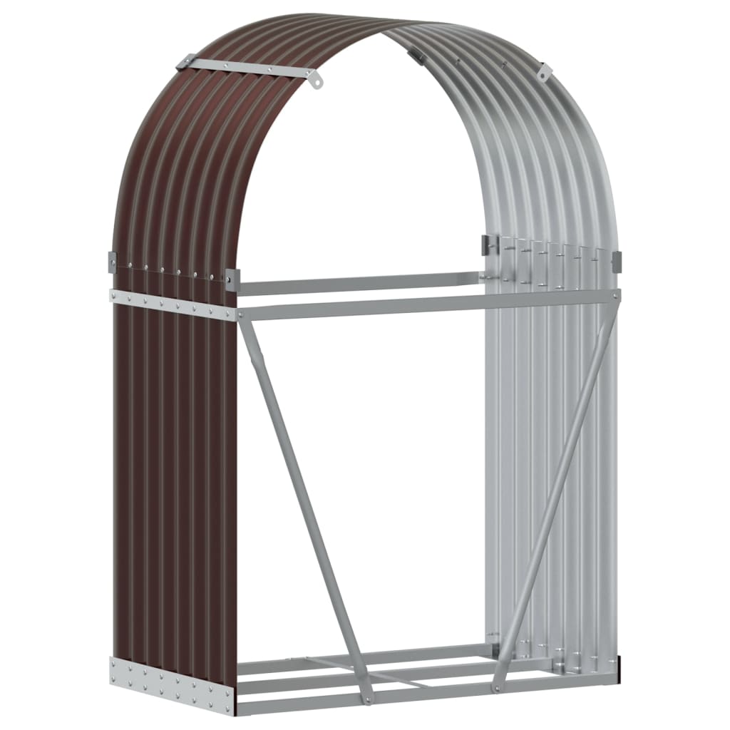 vidaXL Log Holder Brown 80x45x120 cm Galvanised Steel