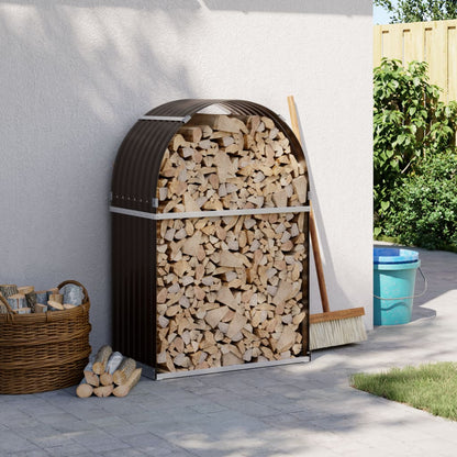 vidaXL Log Holder Brown 80x45x120 cm Galvanised Steel