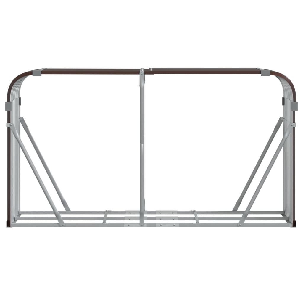 vidaXL Log Holder Brown 180x45x100 cm Galvanised Steel