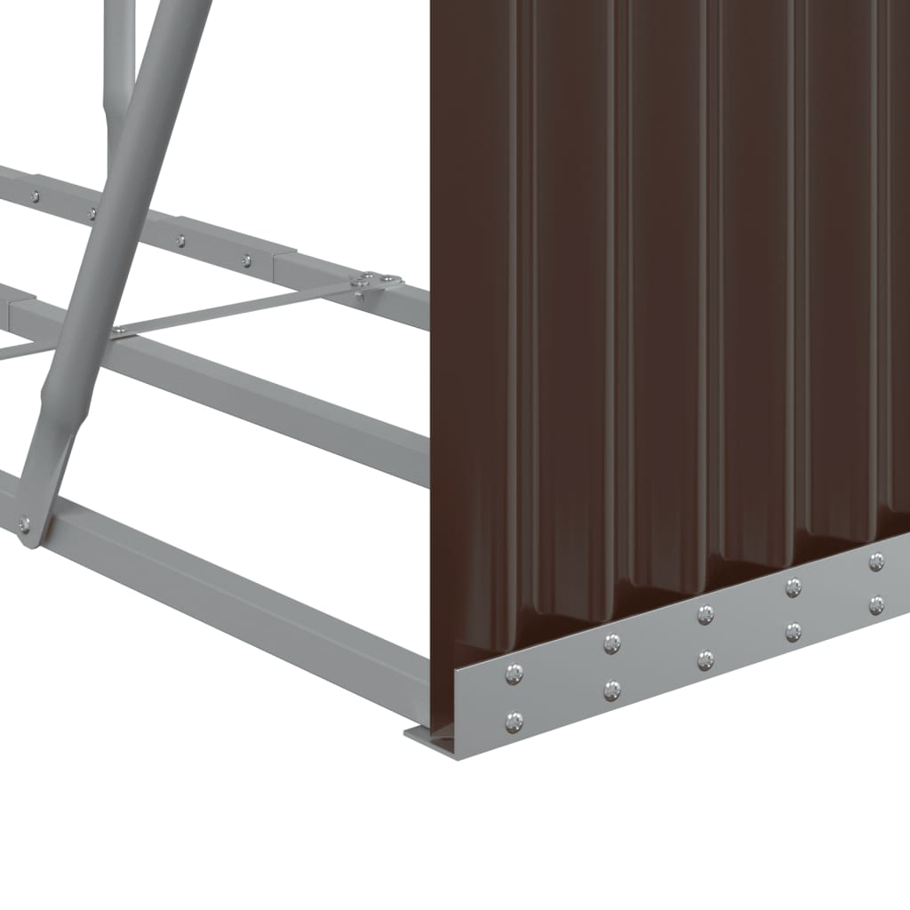 vidaXL Log Holder Brown 180x45x100 cm Galvanised Steel