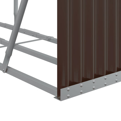 vidaXL Log Holder Brown 180x45x100 cm Galvanised Steel