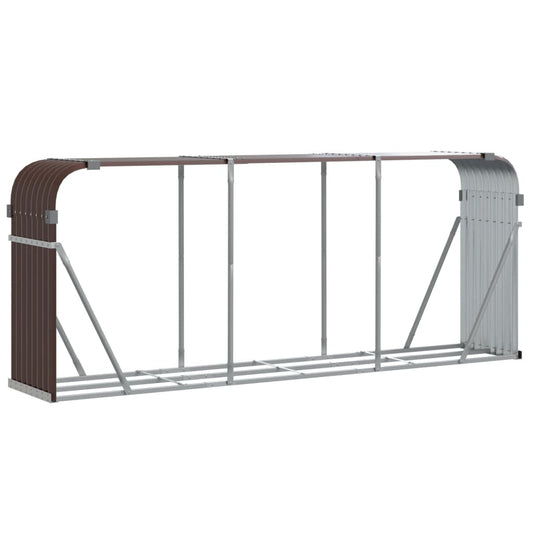 vidaXL Log Holder Brown 234x45x100 cm Galvanised Steel