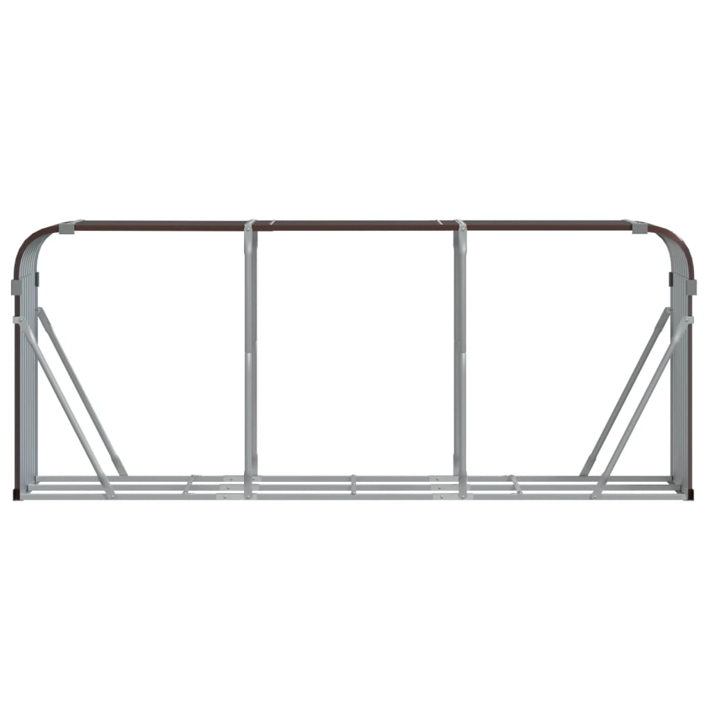 vidaXL Log Holder Brown 234x45x100 cm Galvanised Steel