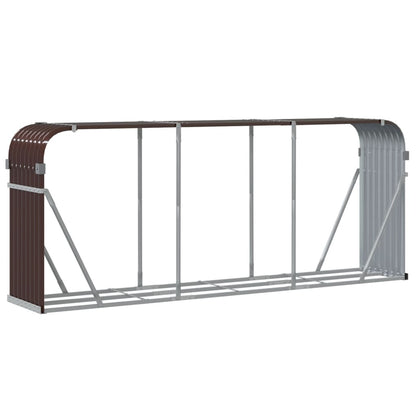 vidaXL Log Holder Brown 234x45x100 cm Galvanised Steel