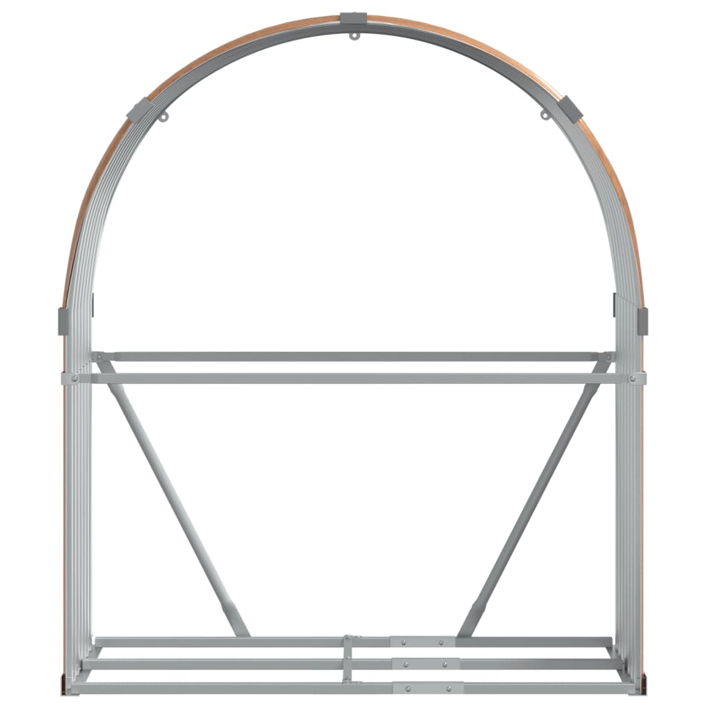 vidaXL Log Holder Wood Look 120x45x140 cm Galvanised Steel