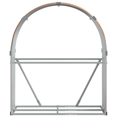 vidaXL Log Holder Wood Look 120x45x140 cm Galvanised Steel