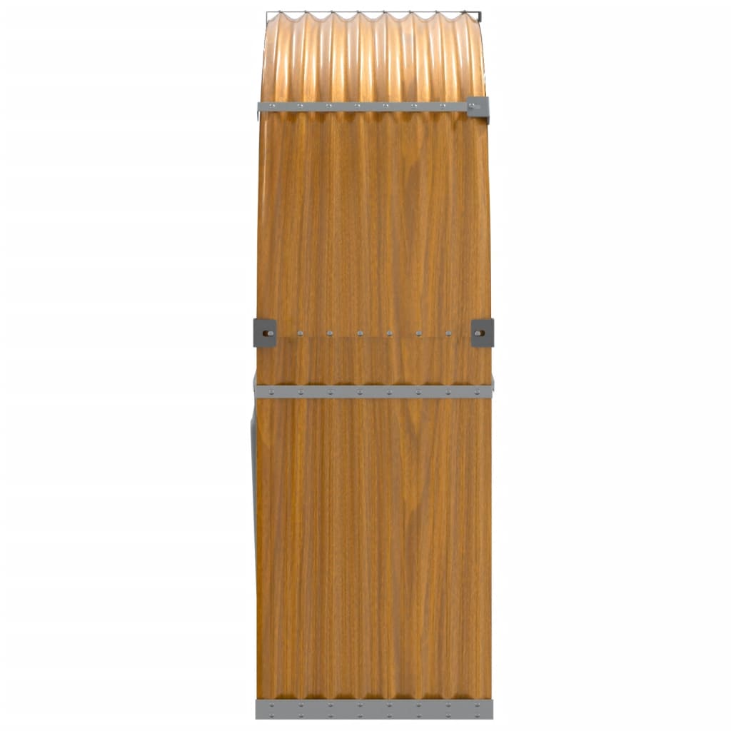 vidaXL Log Holder Wood Look 120x45x140 cm Galvanised Steel