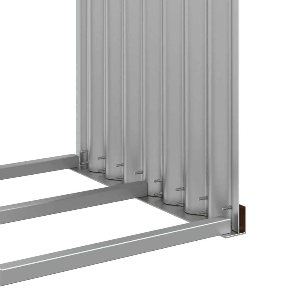vidaXL Log Holder Wood Look 120x45x140 cm Galvanised Steel