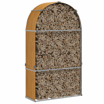 vidaXL Log Holder Wood Look 120x45x210 cm Galvanised Steel