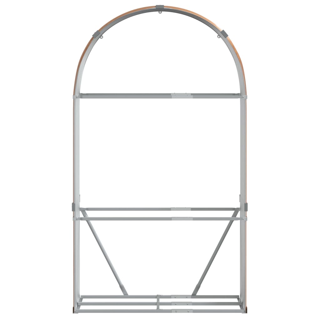 vidaXL Log Holder Wood Look 120x45x210 cm Galvanised Steel