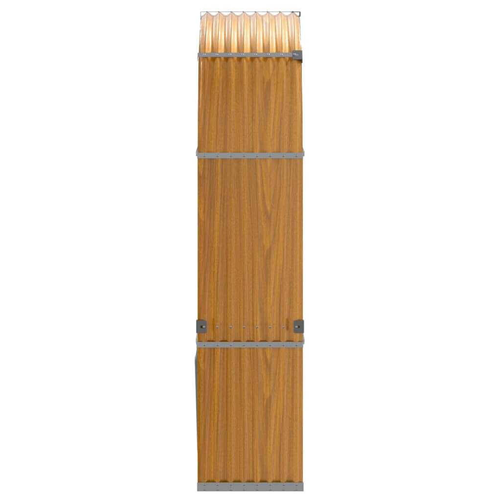 vidaXL Log Holder Wood Look 120x45x210 cm Galvanised Steel