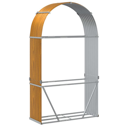 vidaXL Log Holder Wood Look 120x45x210 cm Galvanised Steel