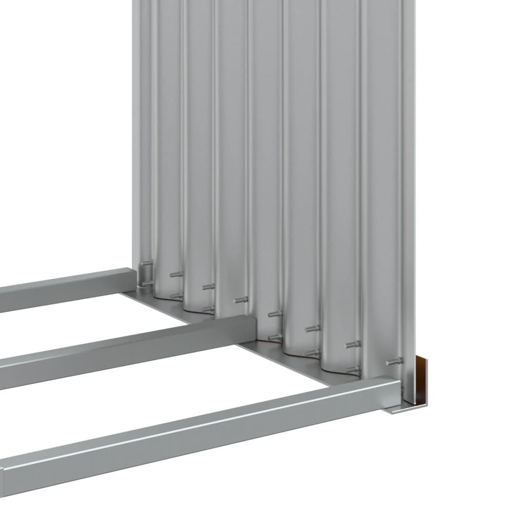 vidaXL Log Holder Wood Look 120x45x210 cm Galvanised Steel