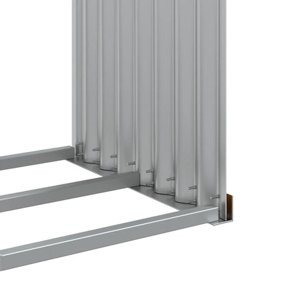 vidaXL Log Holder Wood Look 120x45x210 cm Galvanised Steel