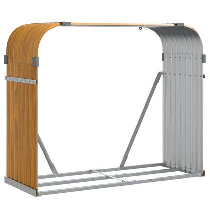 vidaXL Log Holder Wood Look 120x45x100 cm Galvanised Steel