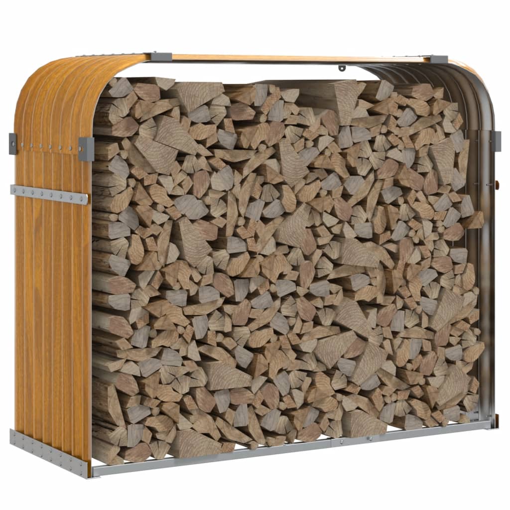 vidaXL Log Holder Wood Look 120x45x100 cm Galvanised Steel