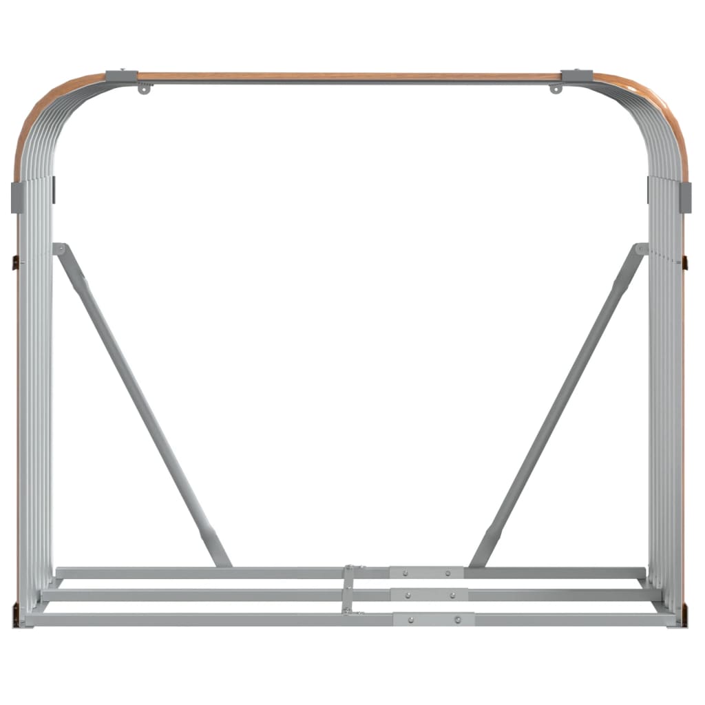 vidaXL Log Holder Wood Look 120x45x100 cm Galvanised Steel