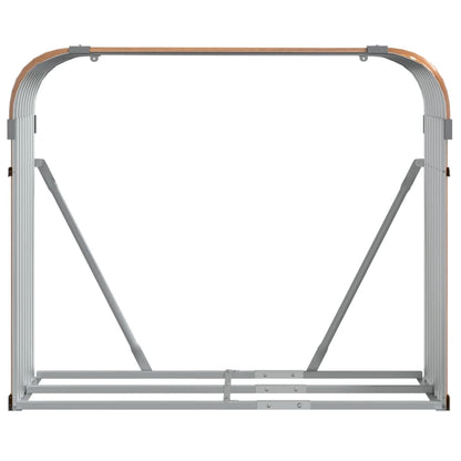 vidaXL Log Holder Wood Look 120x45x100 cm Galvanised Steel