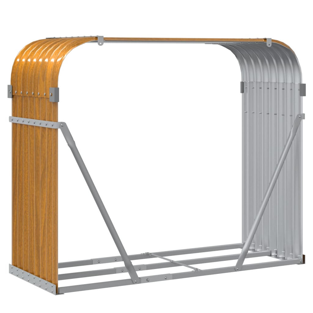 vidaXL Log Holder Wood Look 120x45x100 cm Galvanised Steel