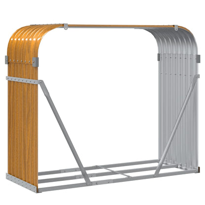 vidaXL Log Holder Wood Look 120x45x100 cm Galvanised Steel