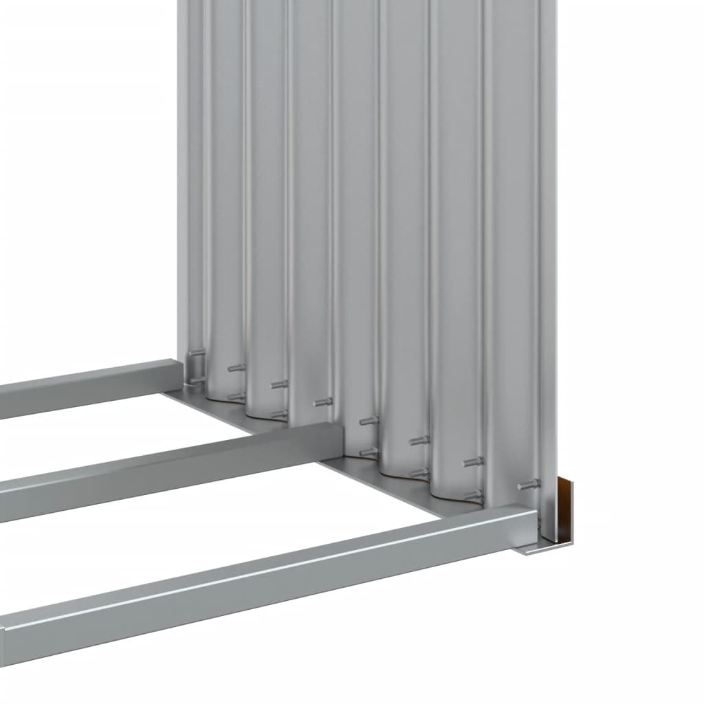 vidaXL Log Holder Wood Look 120x45x100 cm Galvanised Steel