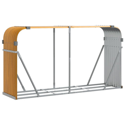 vidaXL Log Holder Wood Look 180x45x100 cm Galvanised Steel