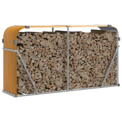 vidaXL Log Holder Wood Look 180x45x100 cm Galvanised Steel