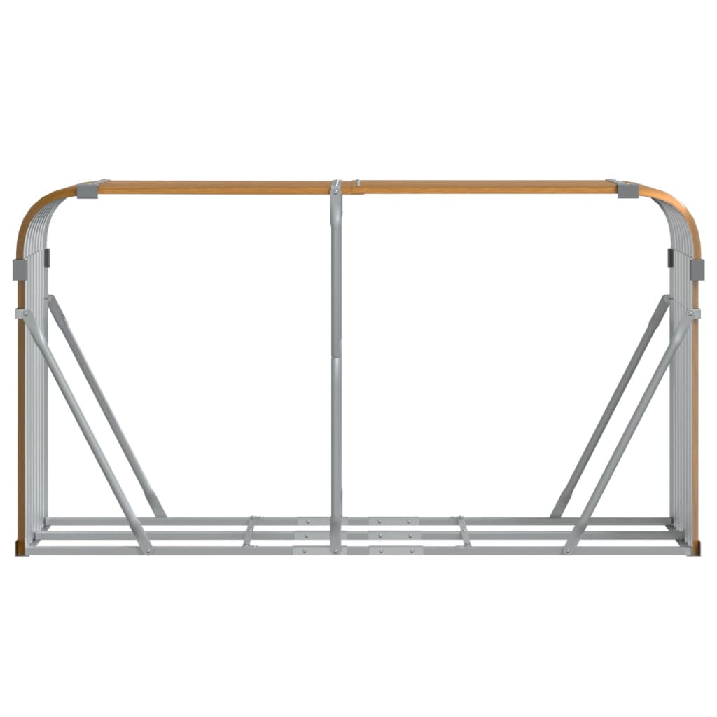 vidaXL Log Holder Wood Look 180x45x100 cm Galvanised Steel
