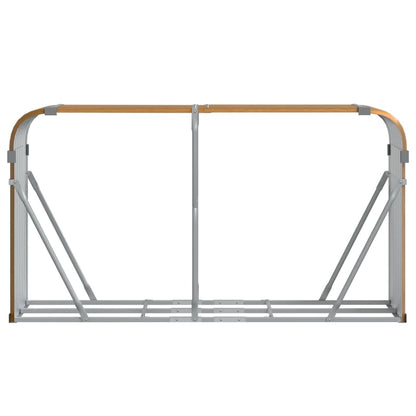 vidaXL Log Holder Wood Look 180x45x100 cm Galvanised Steel
