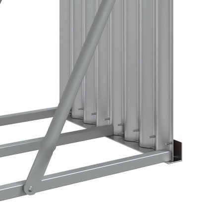 vidaXL Log Holder Wood Look 180x45x100 cm Galvanised Steel