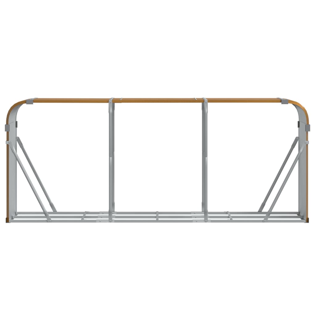 vidaXL Log Holder Wood Look 234x45x100 cm Galvanised Steel