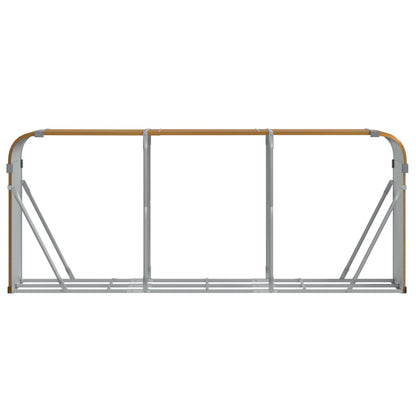 vidaXL Log Holder Wood Look 234x45x100 cm Galvanised Steel